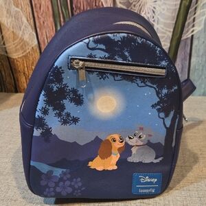 Loungefly Blue Disney Backpack with Lady and the Tramp
